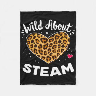 Wild About Steam Leopard Squad Stem Byck To School Fleece Blanket