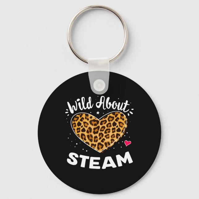 Wild About Steam Leopard Squad Stem Byck To School Keychain (Front)