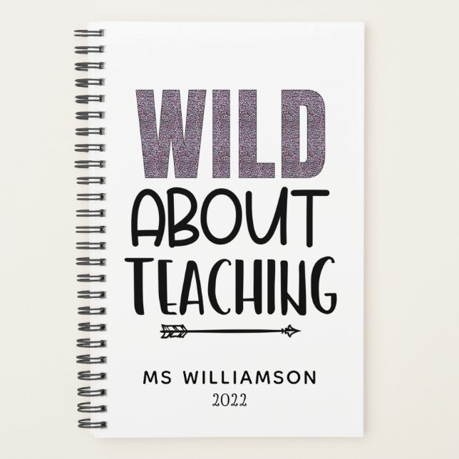 Wild About Teaching Leopard/Cheetah Personalized Planner (Front)
