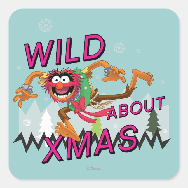 Wild about Xmas Square Sticker (Front)