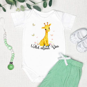 "Wild About You" Cute Giraffe Baby Bodysuit