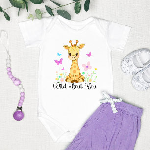 "Wild About You" Cute Giraffe Baby Bodysuit