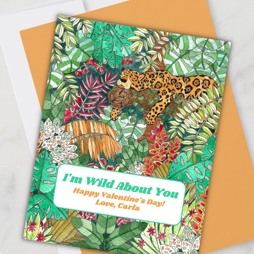 Wild About You Jungle Valentines Day Holiday Card
