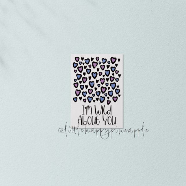 Wild About You Purple Hearts Valentine's Card (Creator Uploaded)