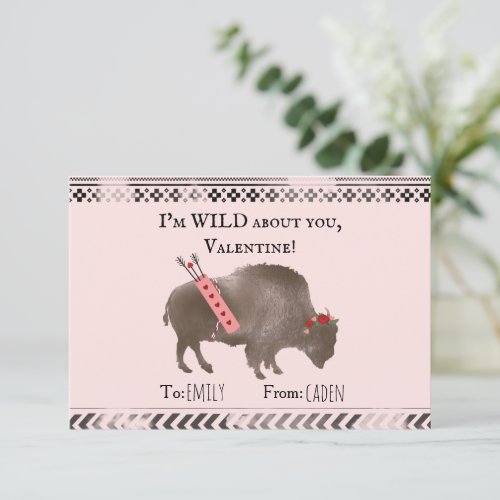 Wild About You Valentine Bison Buffalo Cupid