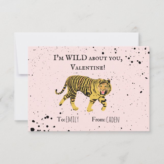 Wild About You Valentine Tiger Kids Classroom (Front)