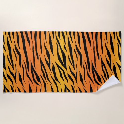 Wild Abstract elegant tiger stripes skin pattern Beach Towel