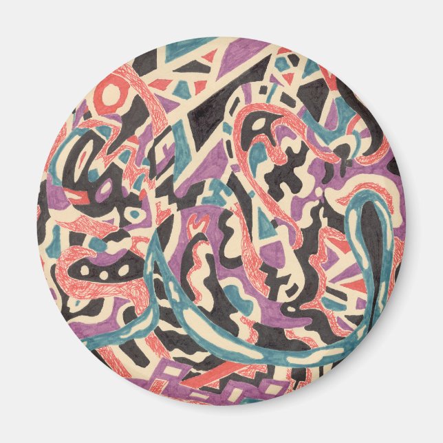 "Wild" abstract fridge art Magnet (Front)