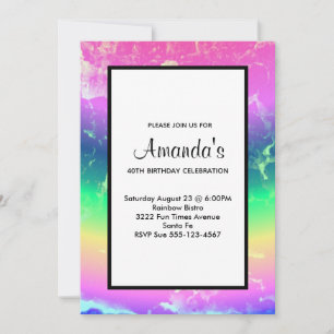 Wild Abstract with Rainbow Colors Generic Party Invitation