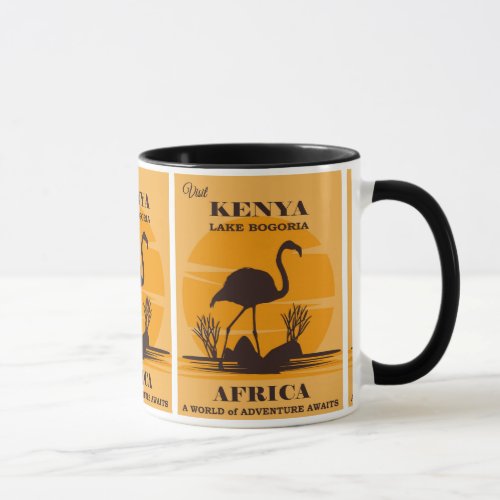 Wild Adventure Kenya Africa Travel Poster Mug
