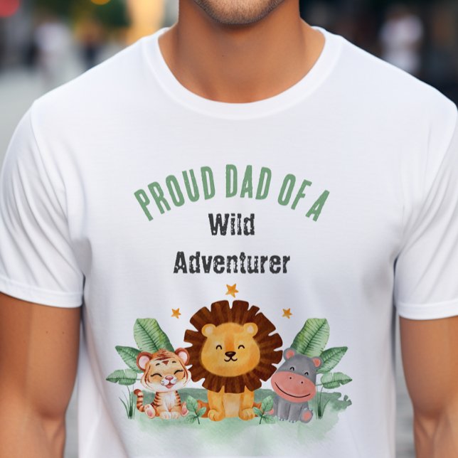 Wild Adventurer Jungle Safari Animals Birthday T-Shirt (Creator Uploaded)