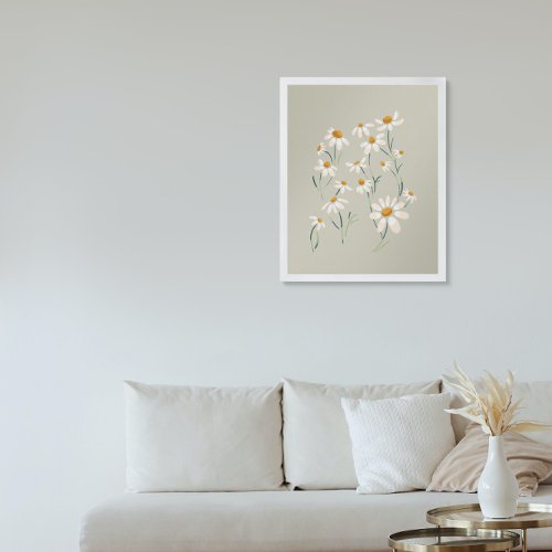 Wild Aesthetic Chamomile Camomile Delicate Flowers Framed Art