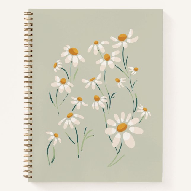 Wild Aesthetic Chamomile Camomile Delicate Flowers Notebook (Front)