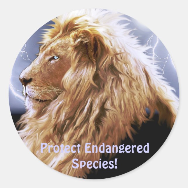 Wild Africa Animal-lovers Big Five Classic Round Sticker (Front)