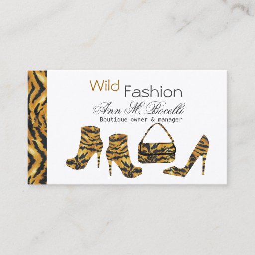 Customizable Wild Zebras Stiletto Shoes Boots and Purse Business Cards