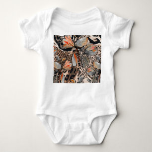 Wild African Animal Skin Pattern Baby Bodysuit