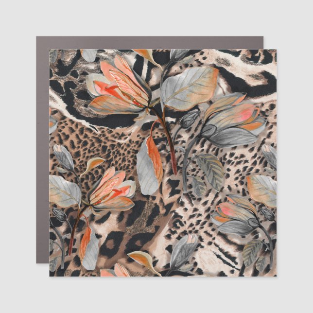 Wild African Animal Skin Pattern Car Magnet (Front)