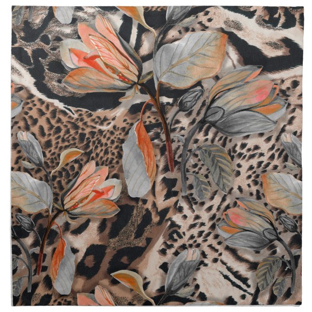 Wild African Animal Skin Pattern Cloth Napkin (Front)