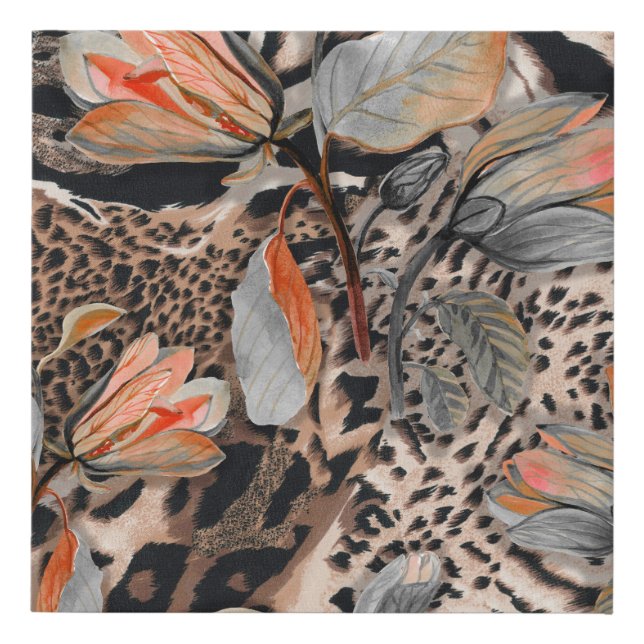 Wild African Animal Skin Pattern Faux Canvas Print (Front)