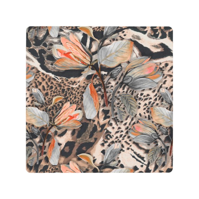 Wild African Animal Skin Pattern Metal Print (Front)