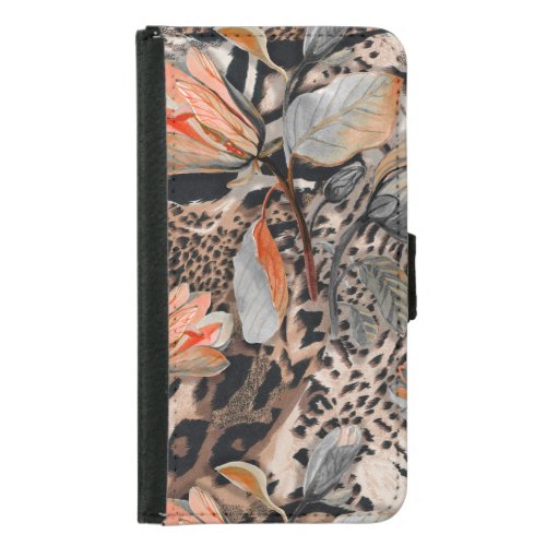 Wild African Animal Skin Pattern Samsung Galaxy S5 Wallet Case