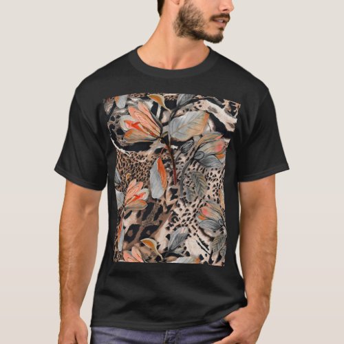 Wild African Animal Skin Pattern T_Shirt