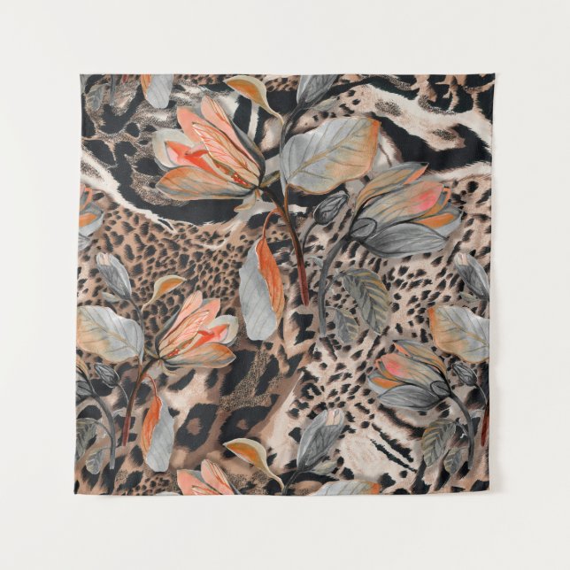 Wild African Animal Skin Pattern Tapestry (Front)