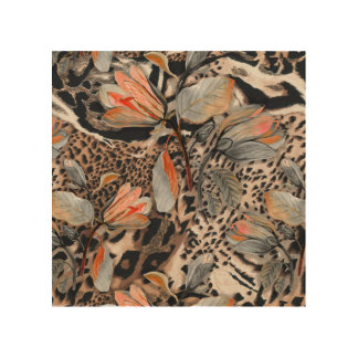 Wild African Animal Skin Pattern Wood Wall Art