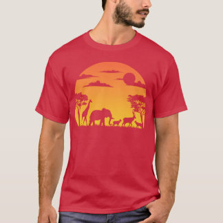 Wild African Animals Safari Sunset friends T-Shirt