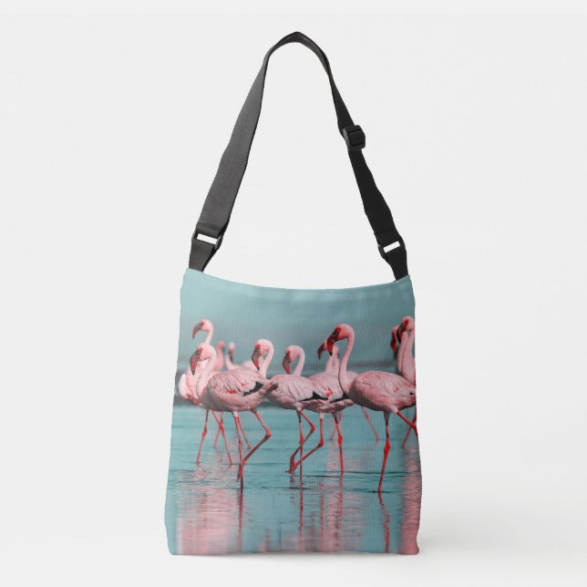 Wild African flamingos Crossbody Bag (Front)