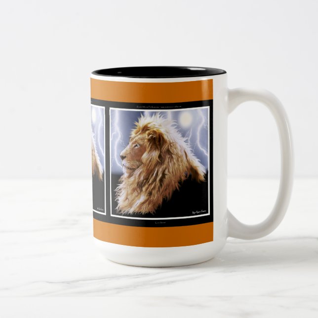 Wild African Lion Animal-lovers Big Five Two-Tone Coffee Mug (Right)