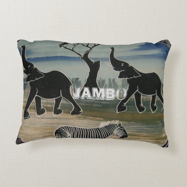 Wild African personalized Jumbo art design Accent Pillow (Back)