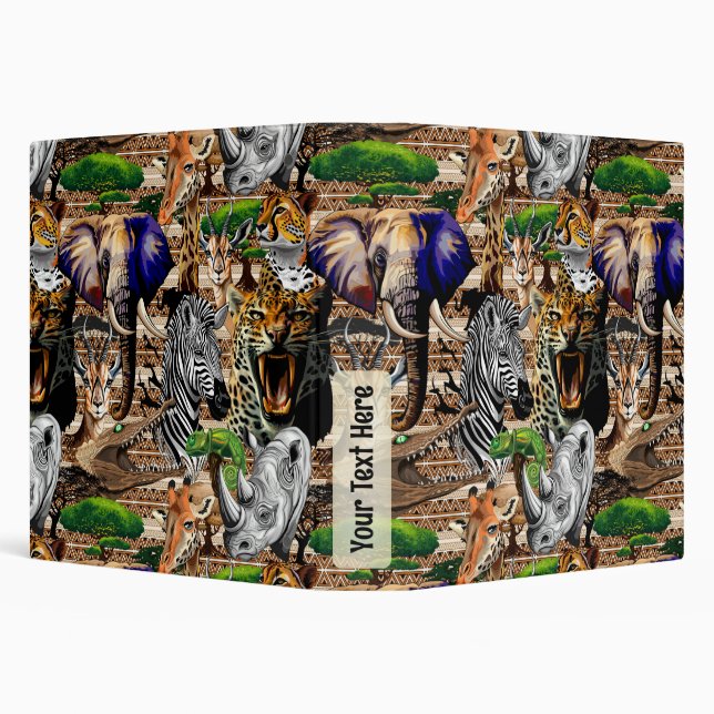 Wild African Savanna Animals 3 Ring Binder (Background)