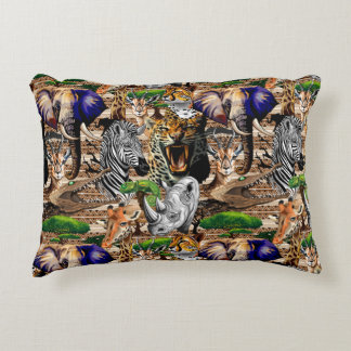 Wild African Savanna Animals Accent Pillow