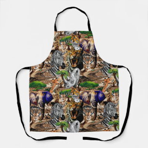 Wild African Savanna Animals Apron