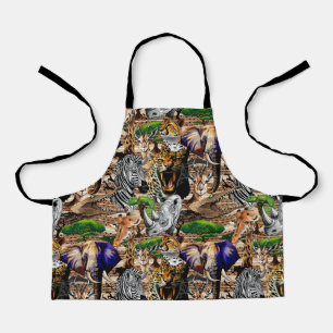 Wild African Savanna Animals Apron