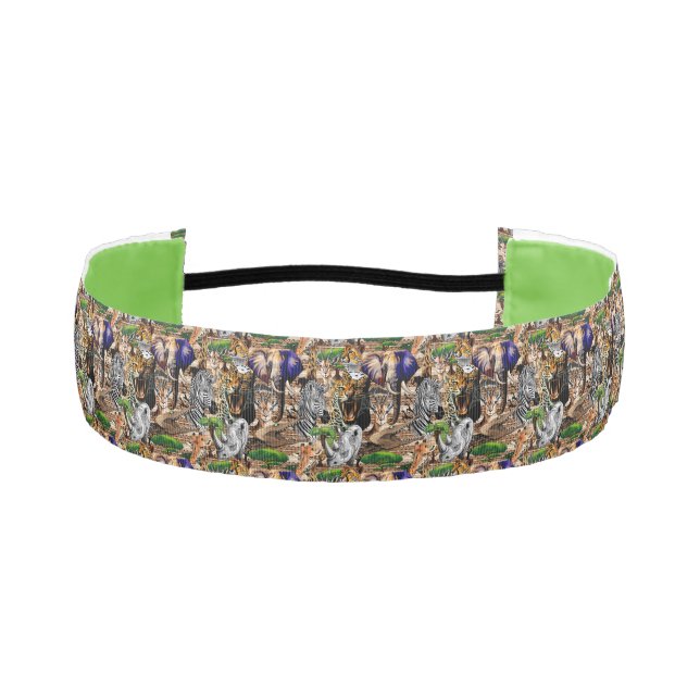 Wild African Savanna Animals Athletic Headband (Front)
