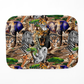 Wild African Savanna Animals Baby Burp Cloth