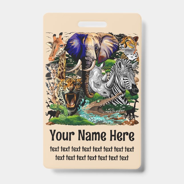 Wild African Savanna Animals Badge (Front)