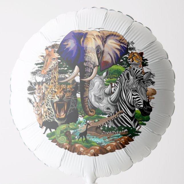 Wild African Savanna Animals Balloon (Front)
