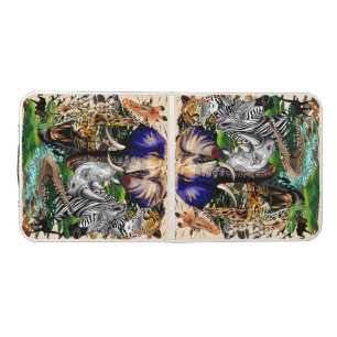 Wild African Savanna Animals Beer Pong Table
