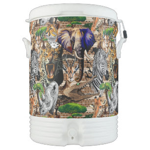 Wild African Savanna Animals Beverage Cooler