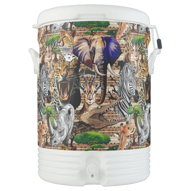 Wild African Savanna Animals Beverage Cooler (Front)