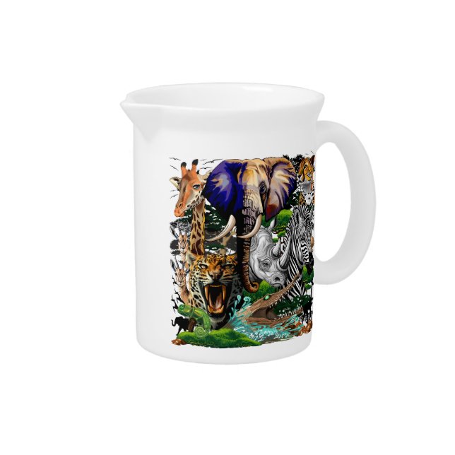 Wild African Savanna Animals Beverage Pitcher (Right)