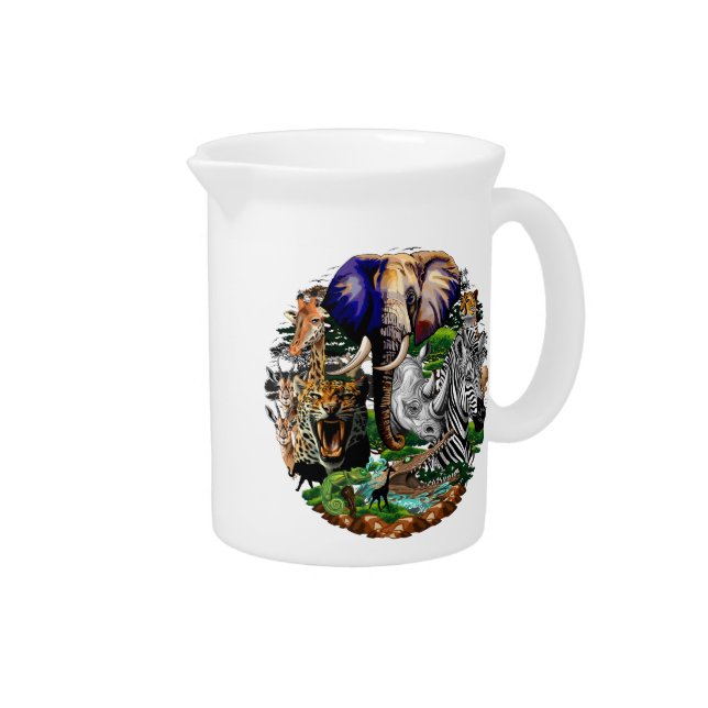 Wild African Savanna Animals Beverage Pitcher (Right)