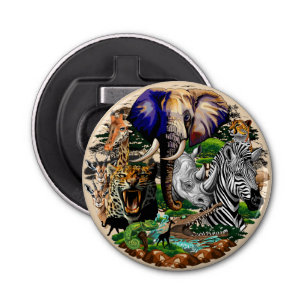 Wild African Savanna Animals Bottle Opener