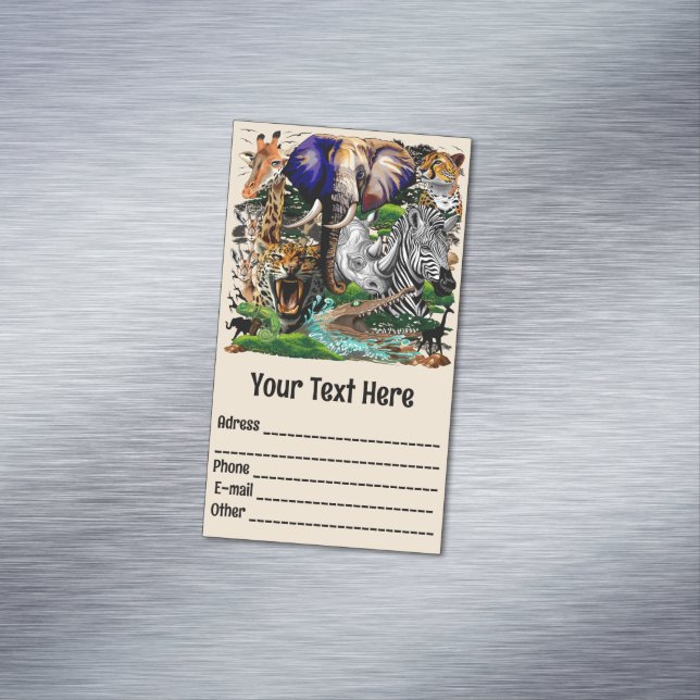 Wild African Savanna Animals Business Card Magnet (In Situ)