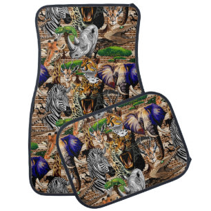 Wild African Savanna Animals Car Floor Mat