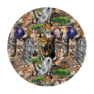 Wild African Savanna Animals Cutting Board