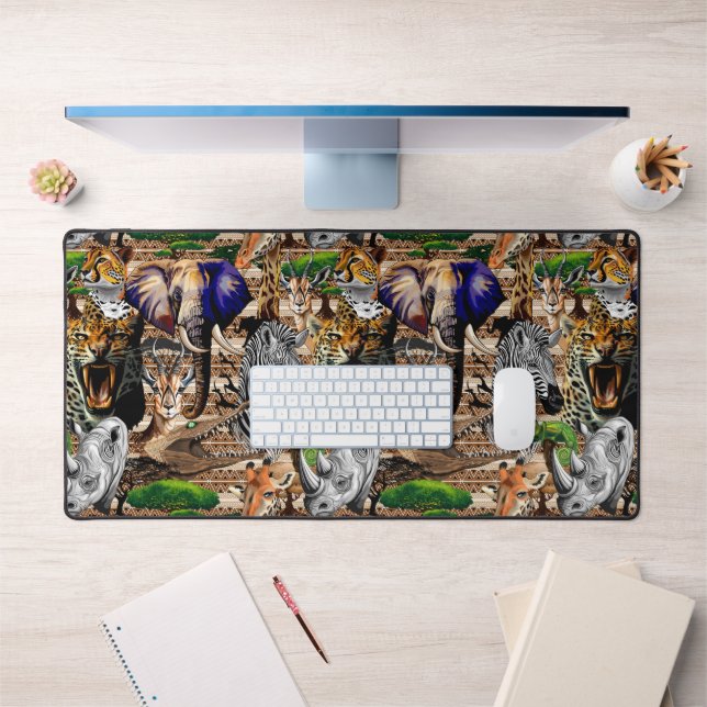 Wild African Savanna Animals Desk Mat (Office 1)